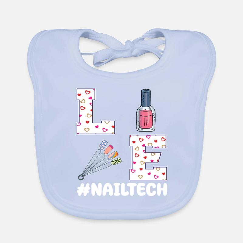 Technicienne des ongles Design de la Saint-Valentin Bavoir bio Bébé