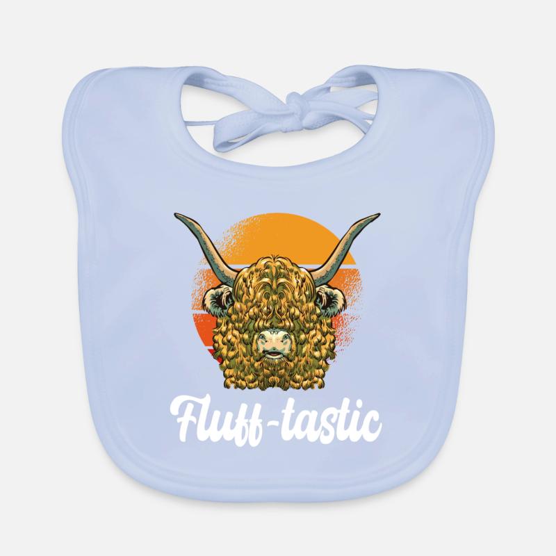 Fluff-tastic pun Scottish Highland cow Organic Baby Bibs