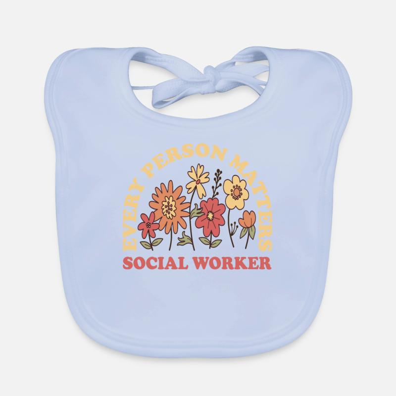 Adorable School Social Worker Gift Idea Organic Baby Bibs