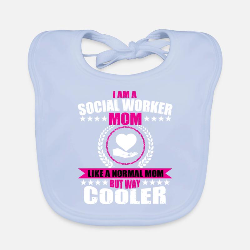 Funny Social Worker Mom Organic Baby Bibs