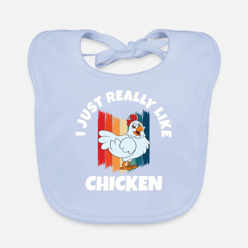 Funny Chicken Saying Chicken Organic Baby Bibs