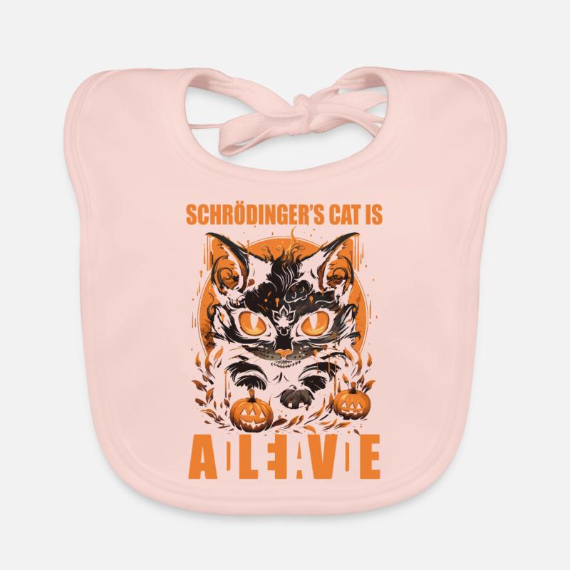 Le chat de Schrödinger est mort et vivant - Bavoir bio Bébé - rose