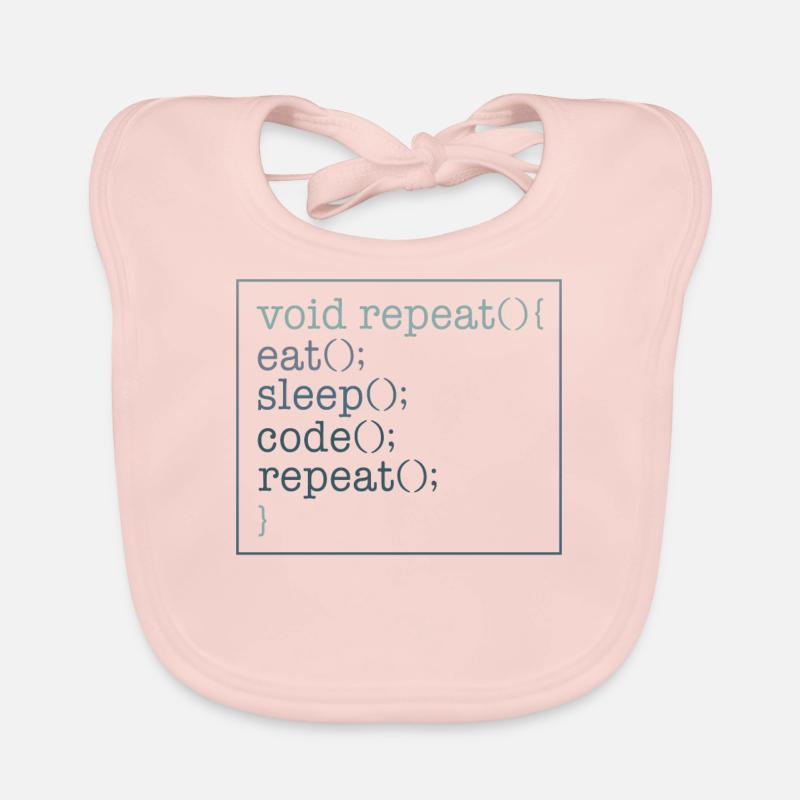 Chemise de programmeur, Void Repeat Eat Sleep Code Bavoir bio Bébé