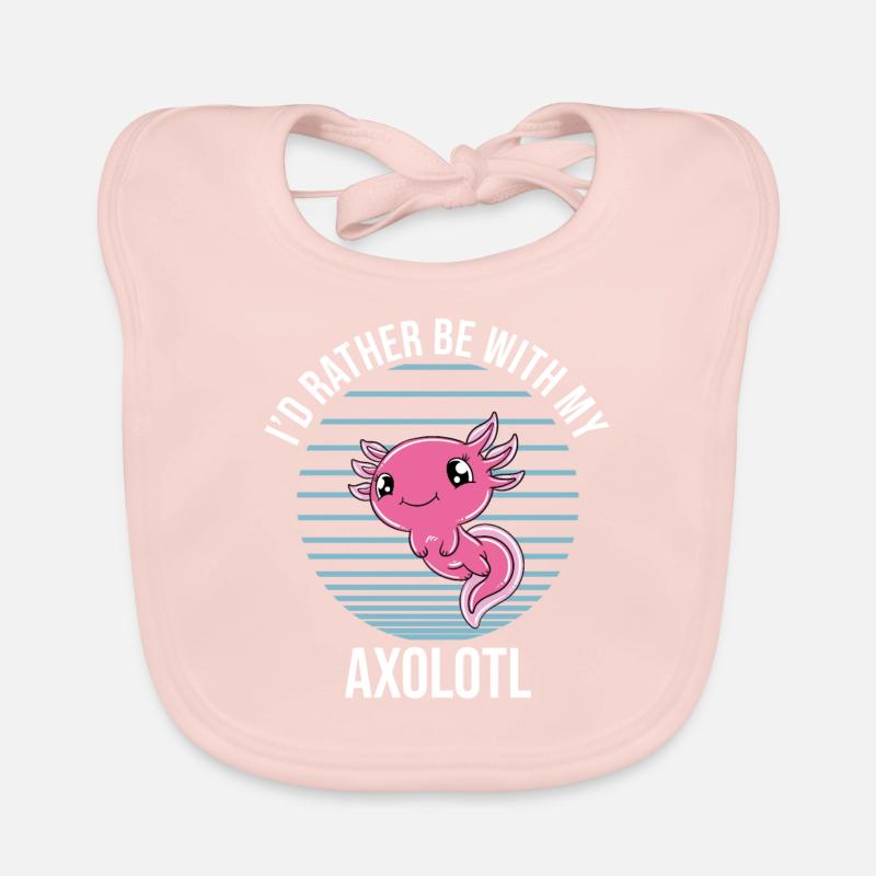 Funny Axolotl Cute Axolotl Organic Baby Bibs