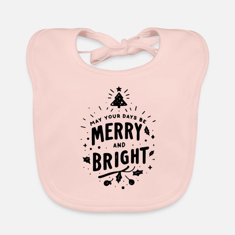 May Your Days Be Merry and Bright Organic Baby Bibs