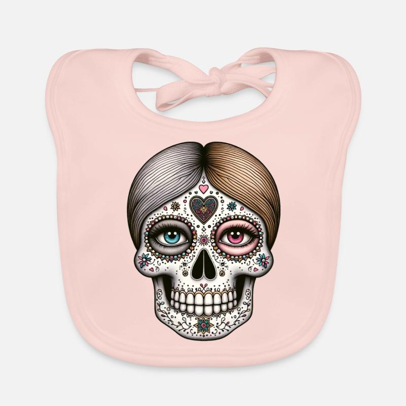 Mirrored Souls tête de mort Tee Besties Forever Matching Bavoir bio Bébé