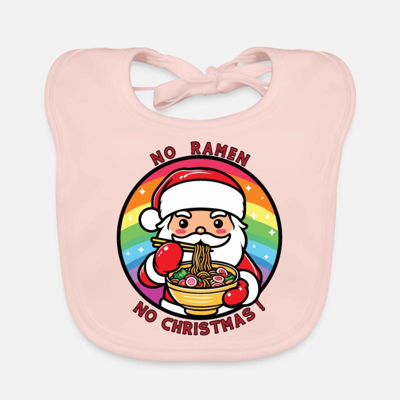 Père Noël mangeant des ramen, pas de ramen pas de Noël Bavoir bio Bébé