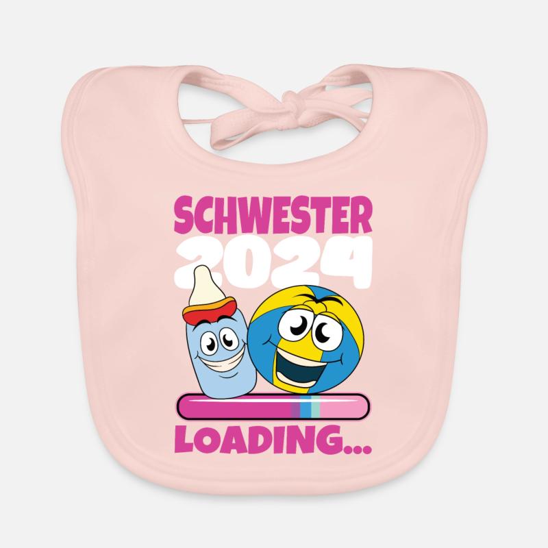 Schwester werden Schwester 2024 Baby Bio-Lätzchen