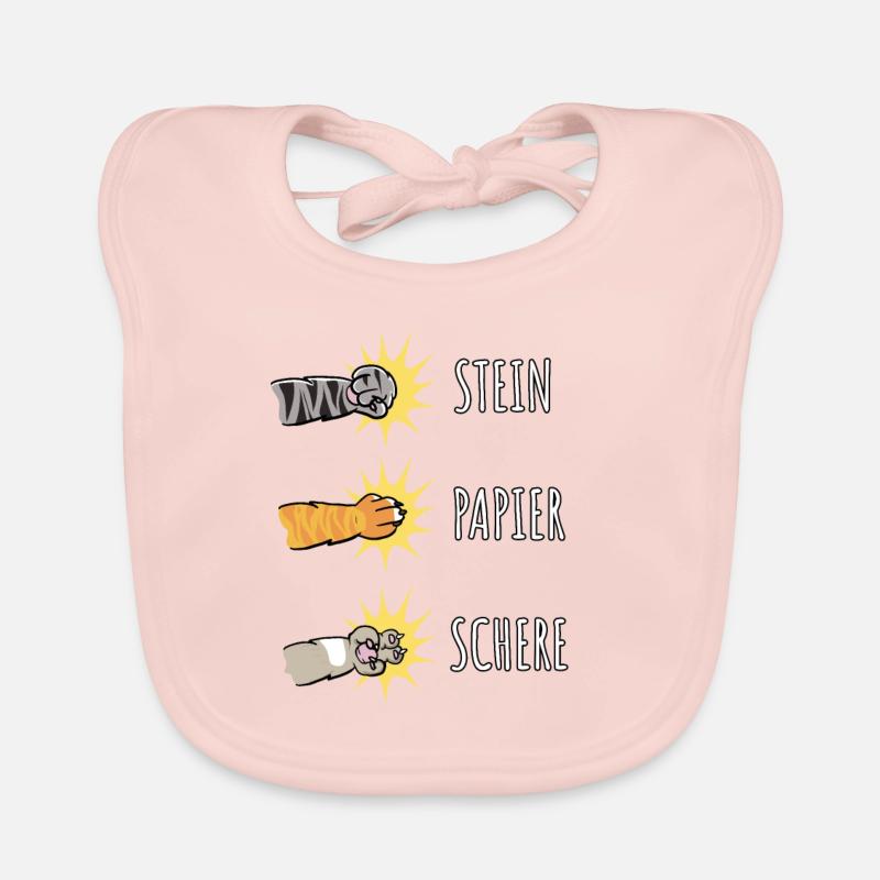 Pierre Papier Ciseaux Jeu Main Pattes de Chat Bavoir bio Bébé