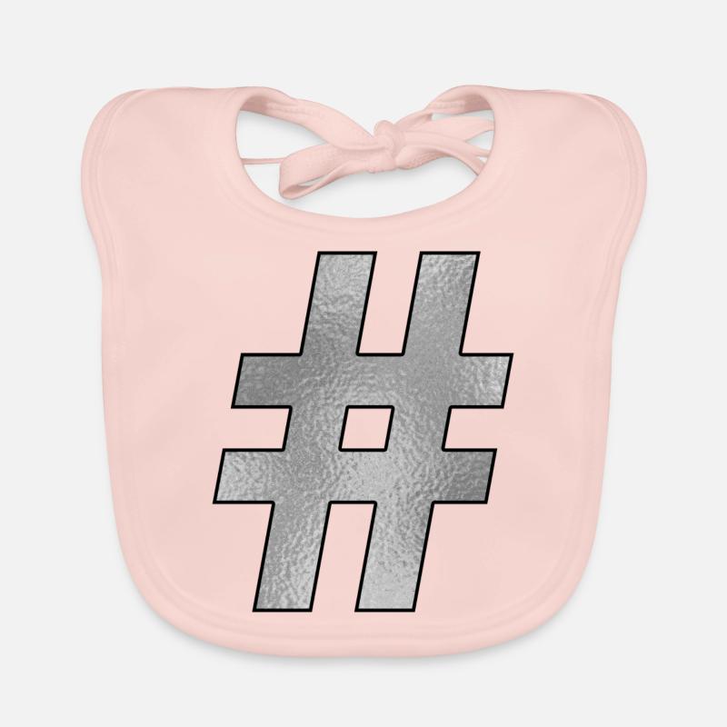 Hashtag Argent Bavoir bio Bébé