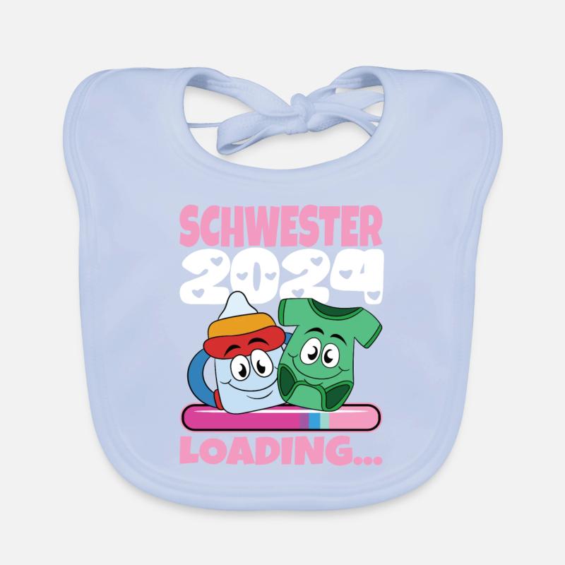 Schwester werden Schwester 2024 Baby Bio-Lätzchen