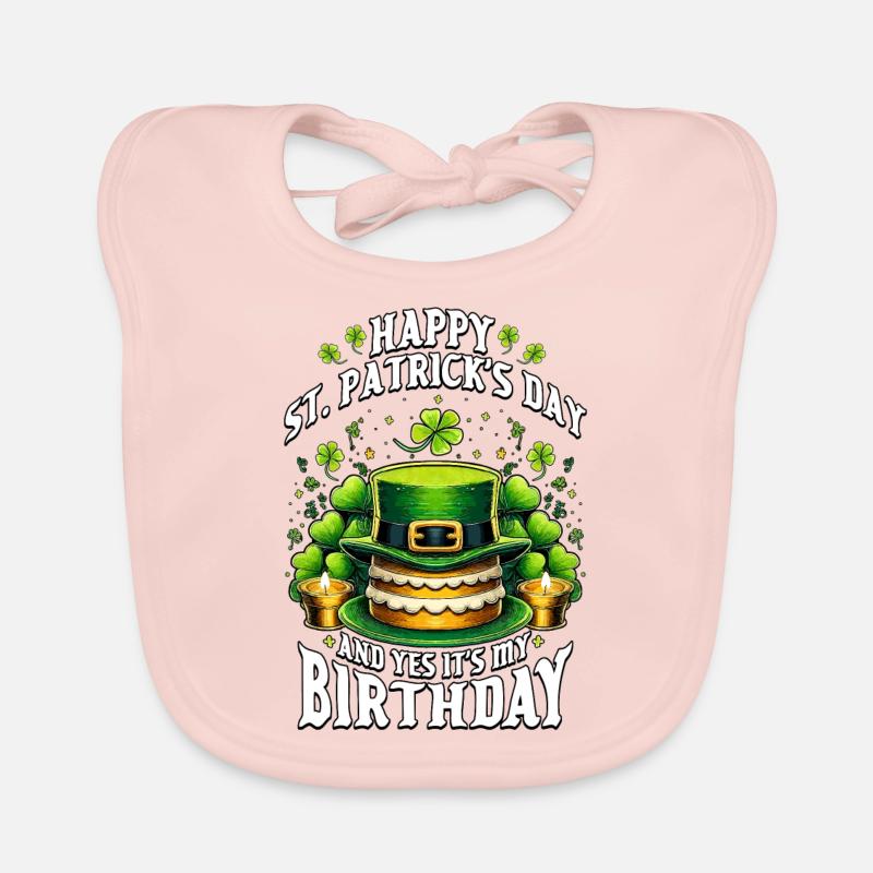 Joyeuse Saint-Patrick et oui, c’est mon anniversaire Bavoir bio Bébé