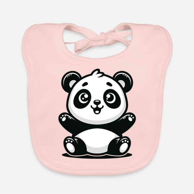 Panda ludique - Design d’animaux mignons Bavoir bio Bébé