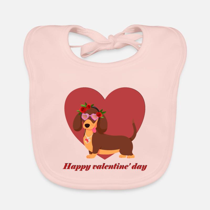 Dackel, Liebe, Valentinstag, valentine's day Baby Bio-Lätzchen