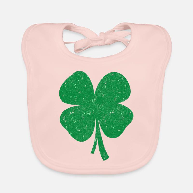 Lucky Charm Clover Leaf Organic Baby Bibs