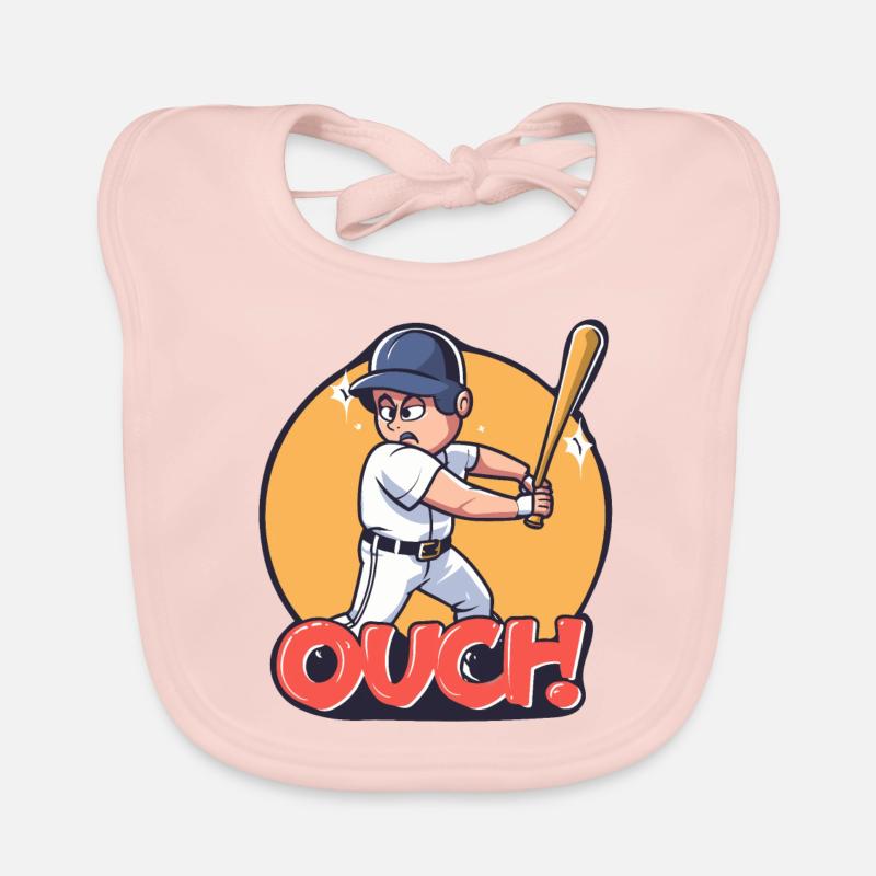BASEBALL Organic Baby Bibs