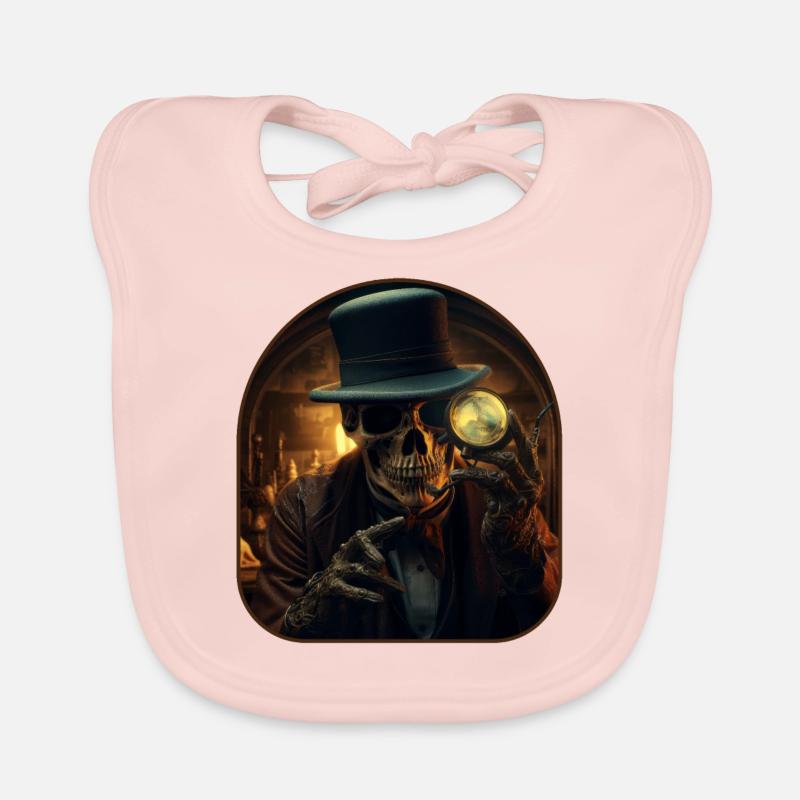 Detective Skeleton Sleuth Rock Organic Baby Bibs