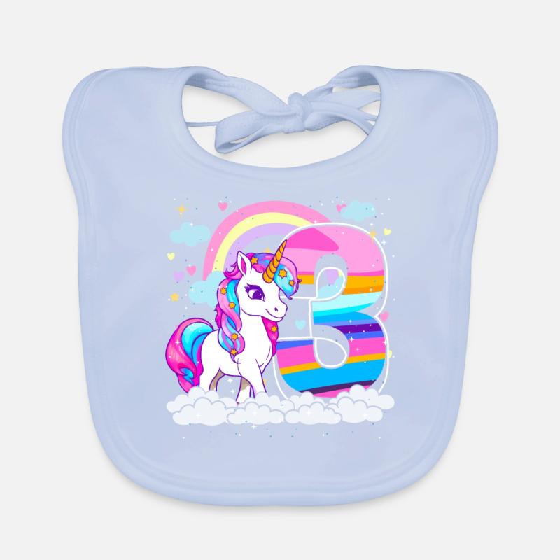 3. Geburtstag Mädchen Einhorn, 3 Jahre Alt Baby Bio-Lätzchen