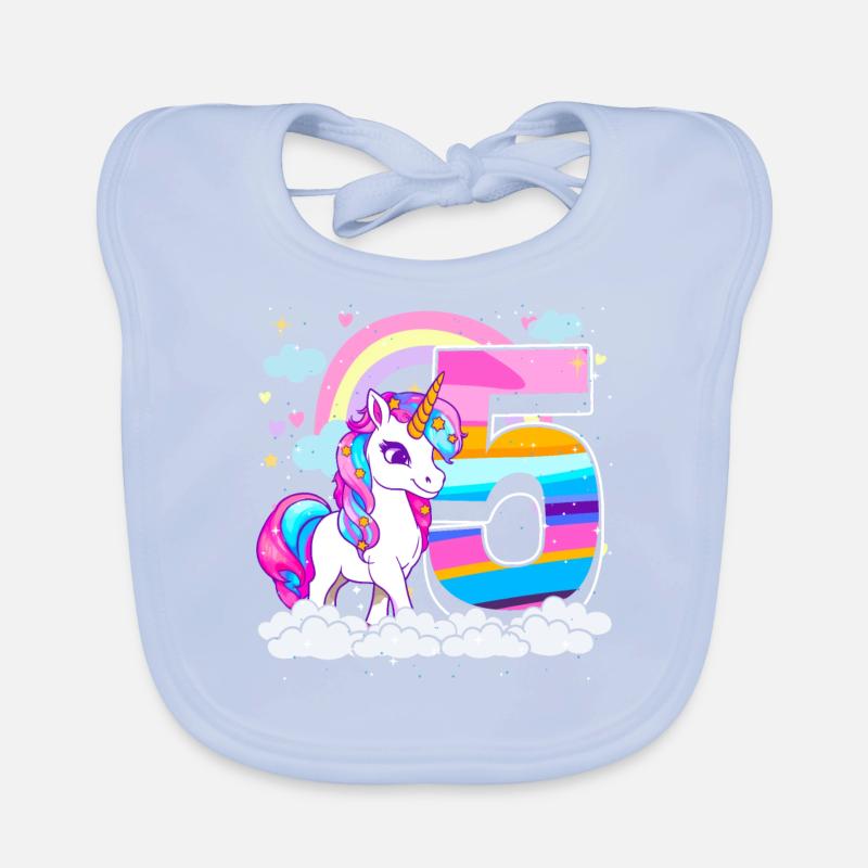 5. Geburtstag Mädchen Einhorn, 5 Jahre Alt Baby Bio-Lätzchen