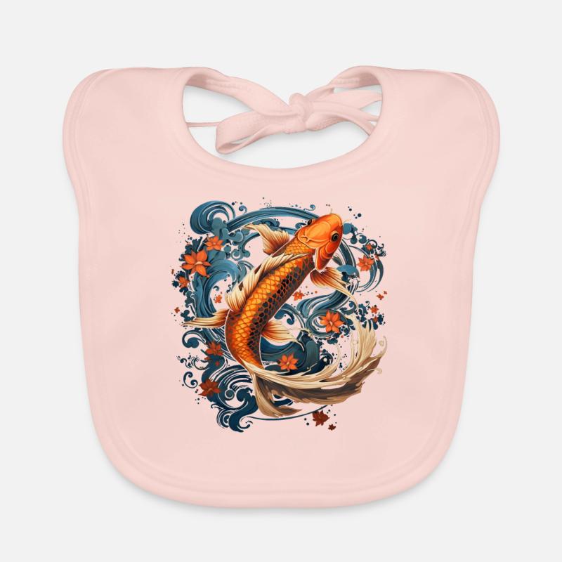 Koi-Karpfen-Krähen-Harmonie-Balance Baby Bio-Lätzchen