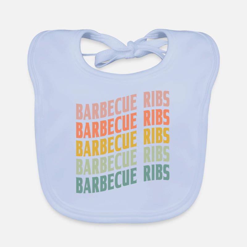 Barbecue Ribs Font Organic Baby Bibs