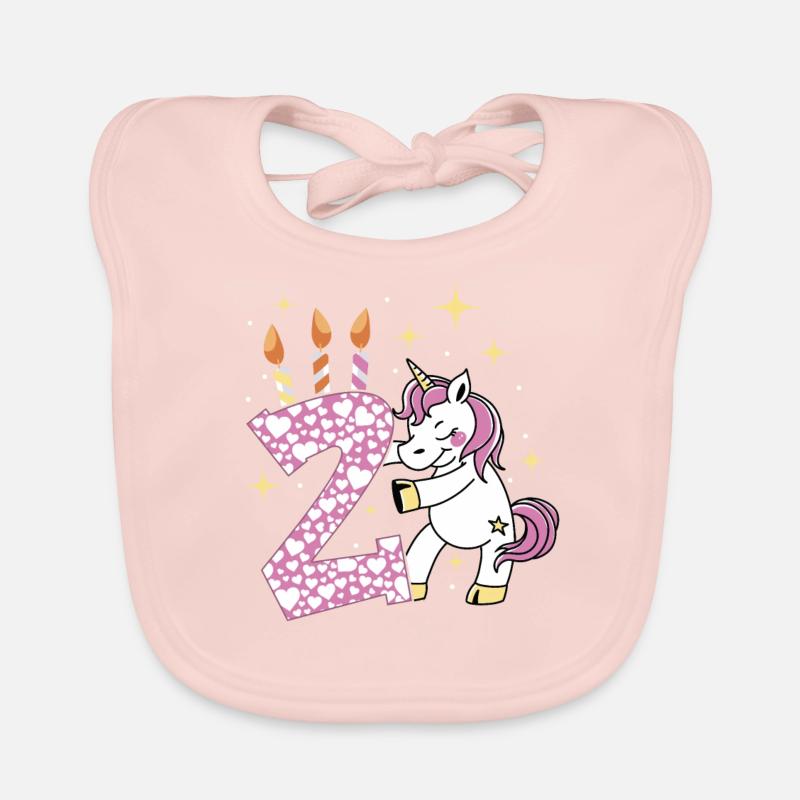 2. Geburtstag Kind 2 Jahre Alt Einhorn Geschenk Baby Bio-Lätzchen