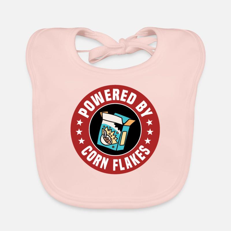 Powered By Corn Flakes Organic Baby Bibs