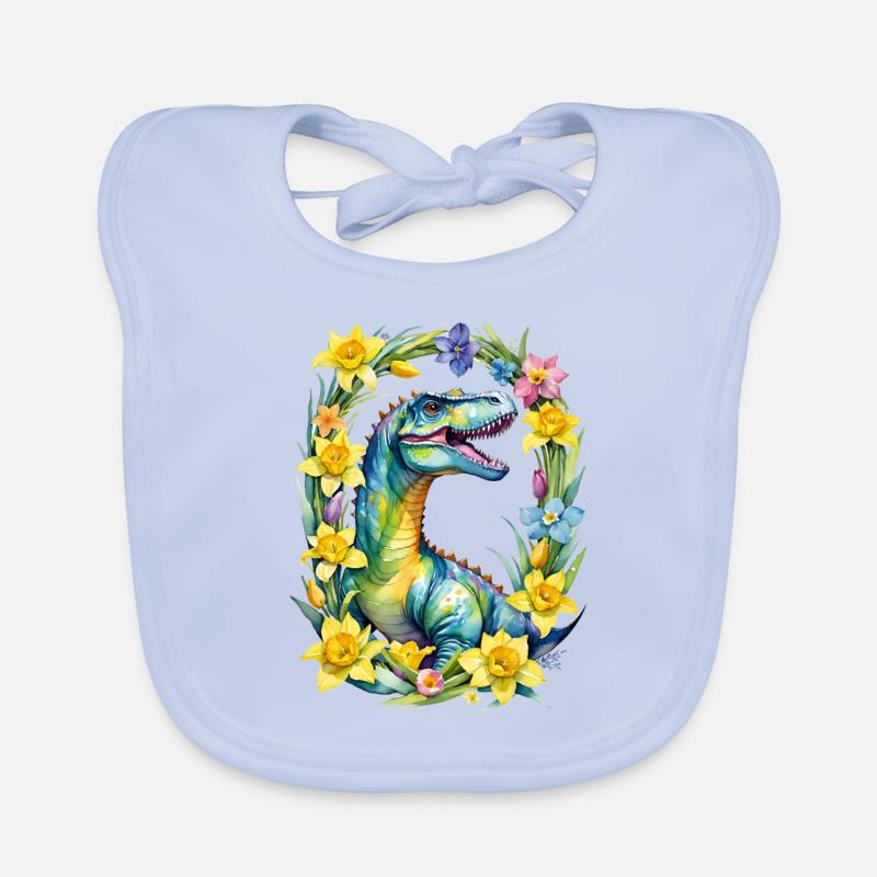Trex Dinosaure Printemps Bavoir bio Bébé