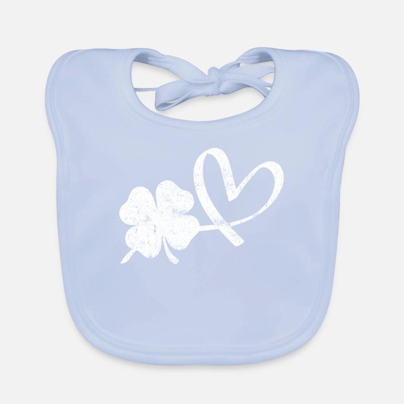 Irisches Kleeblatt Herz St. Patrick's Day Baby Bio-Lätzchen