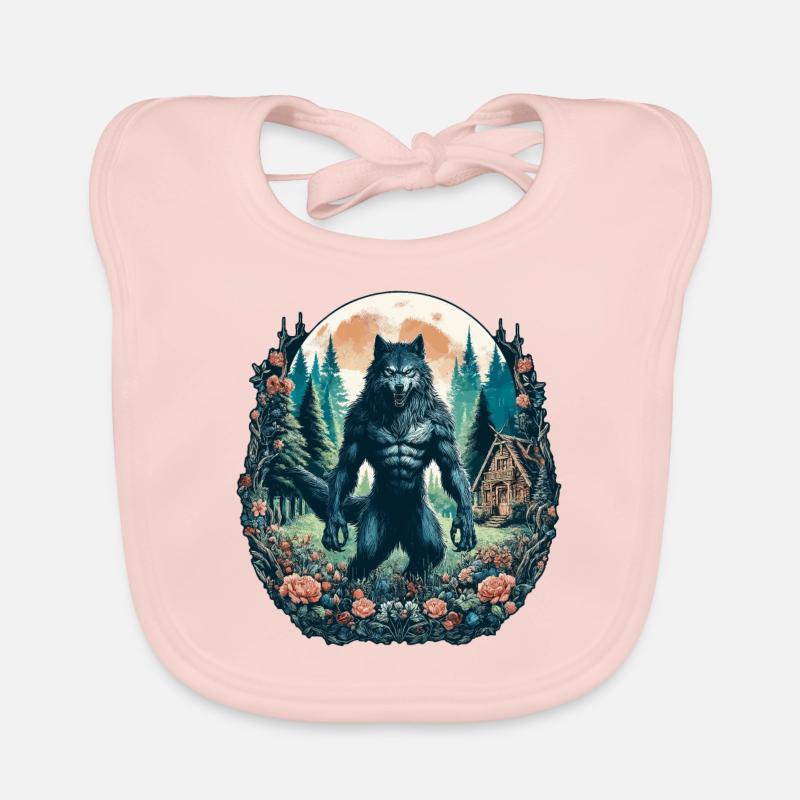 Ästhetischer Werwolf Wildlife Baby Bio-Lätzchen