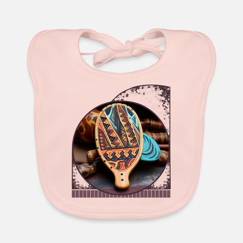 Tribal Patterns And Textures On Pickleball Organic Baby Bibs