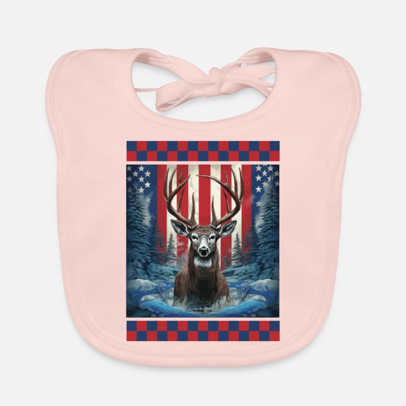 Drapeau américain rivière traversant montagne eau camouflage Bavoir bio Bébé