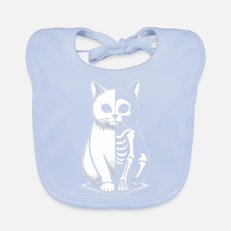 Squelette de chat Halloween Bavoir bio Bébé