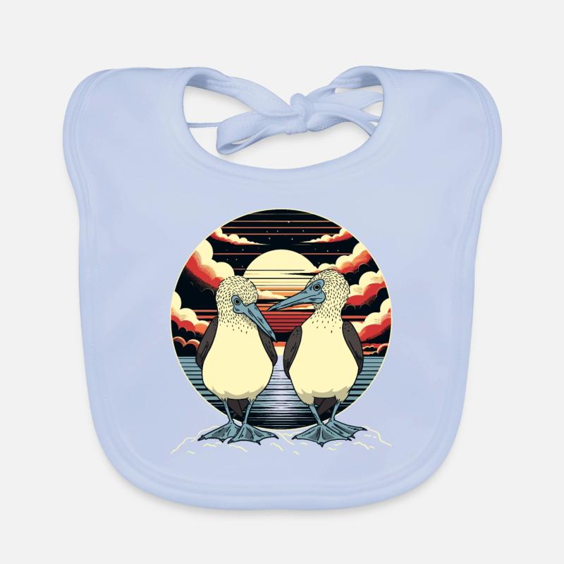 Blue-footed boobies couple Organic Baby Bibs