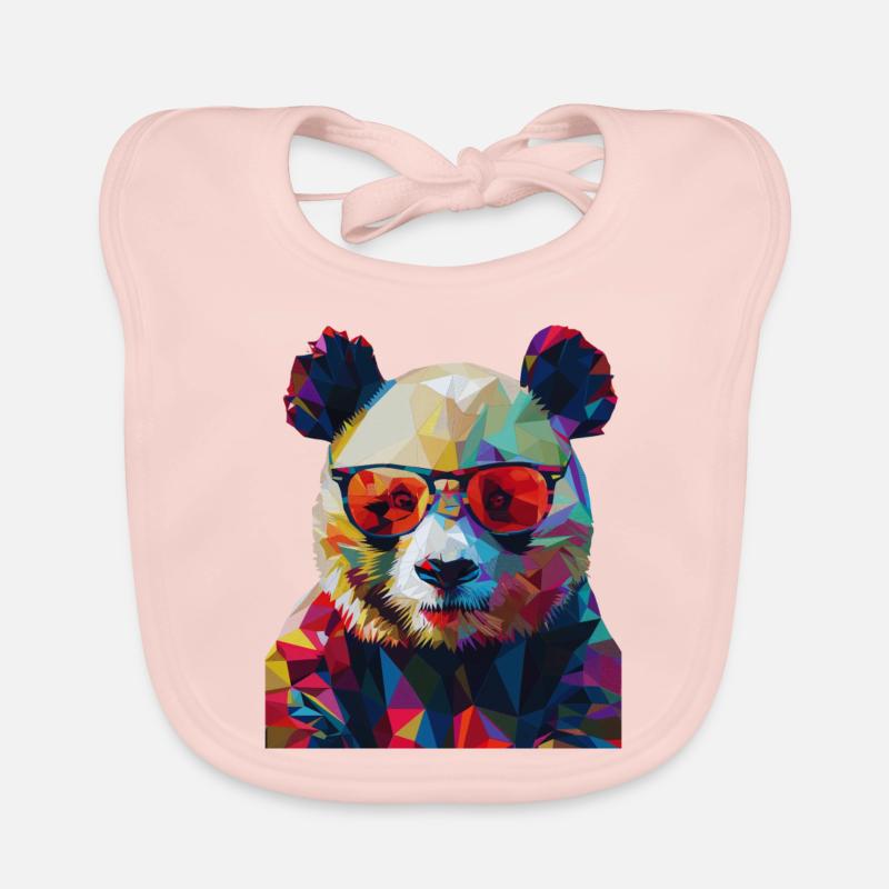 Panda géométrique 1 Bavoir bio Bébé