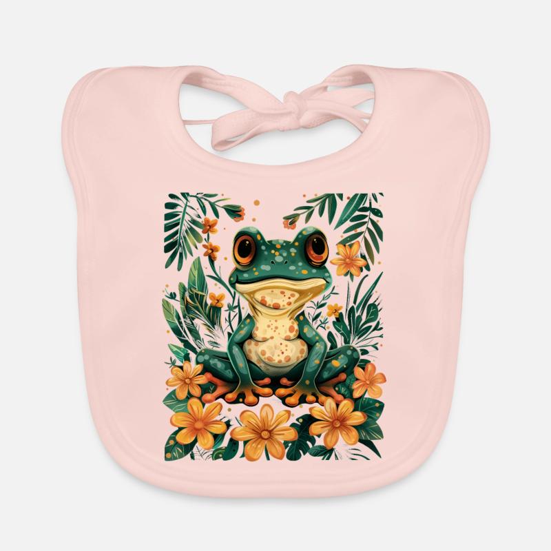 Cottagecore Cute Frog Organic Baby Bibs