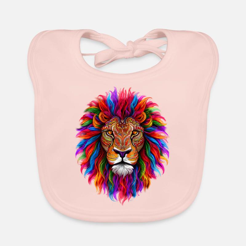 Psychedelischer Löwe Baby Bio-Lätzchen
