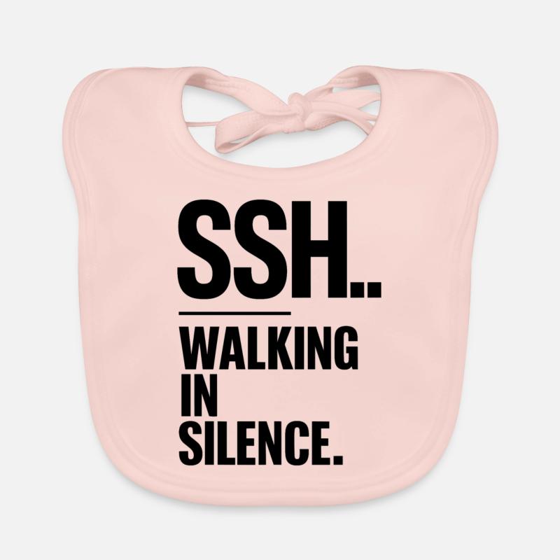 SSH.. Quiet walking, walking in silence Organic Baby Bibs