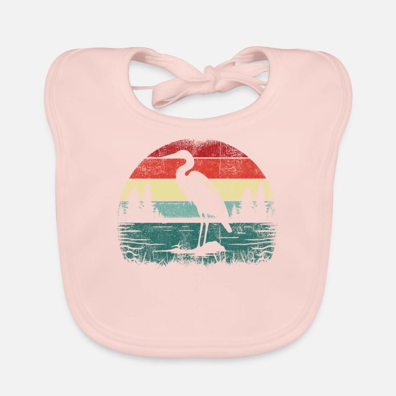 Retro Heron Organic Baby Bibs