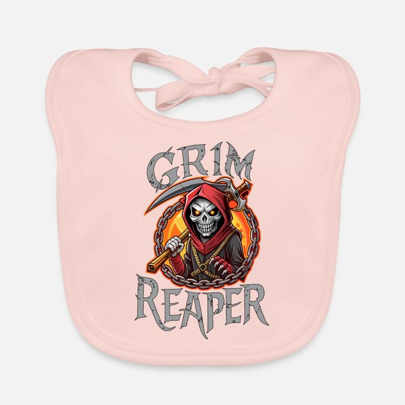 SCHÄDEL, SENSENMANN Baby Bio-Lätzchen