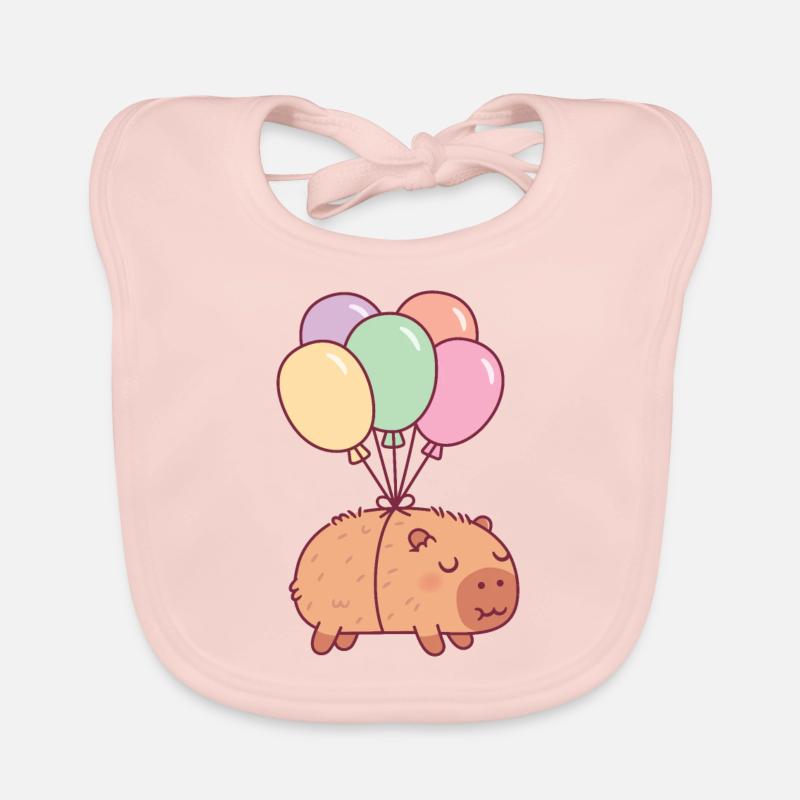 Süßes Capybara mit Luftballons Baby Bio-Lätzchen