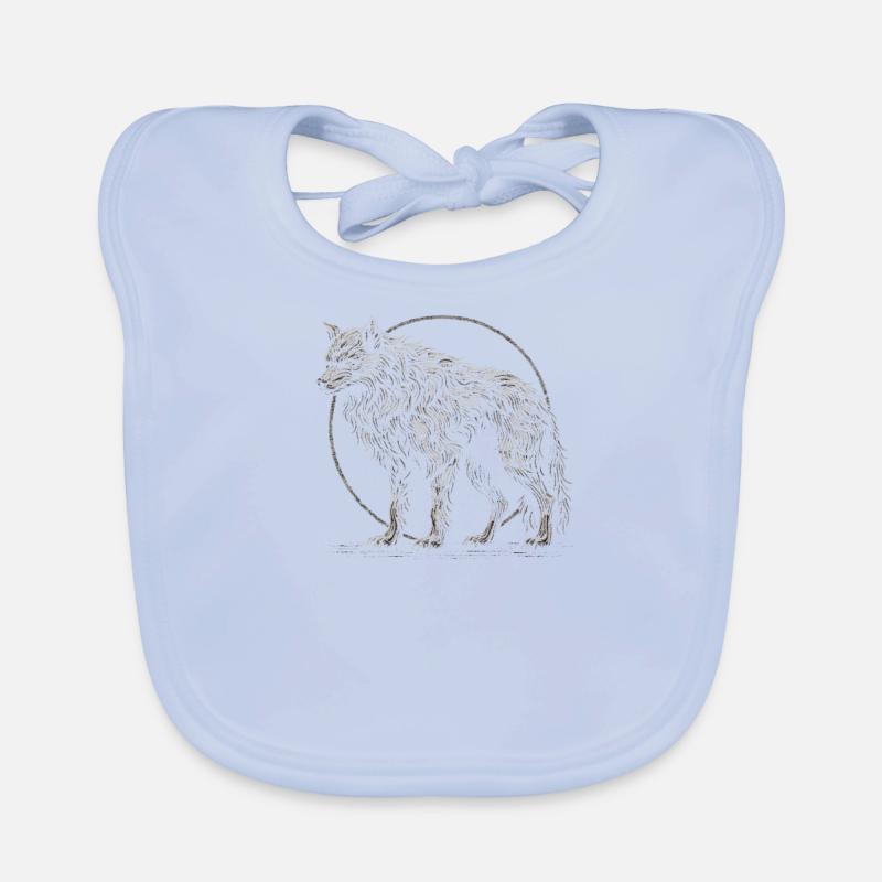 Strong Wolf Circle Organic Baby Bibs