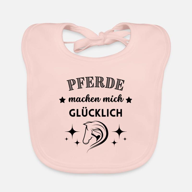 Pferde machen mich glücklich Baby Bio-Lätzchen