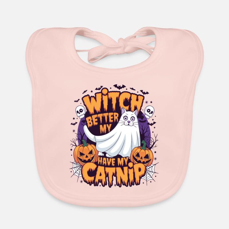 Halloween Cat Forget Candy Give Me A Cat Organic Baby Bibs