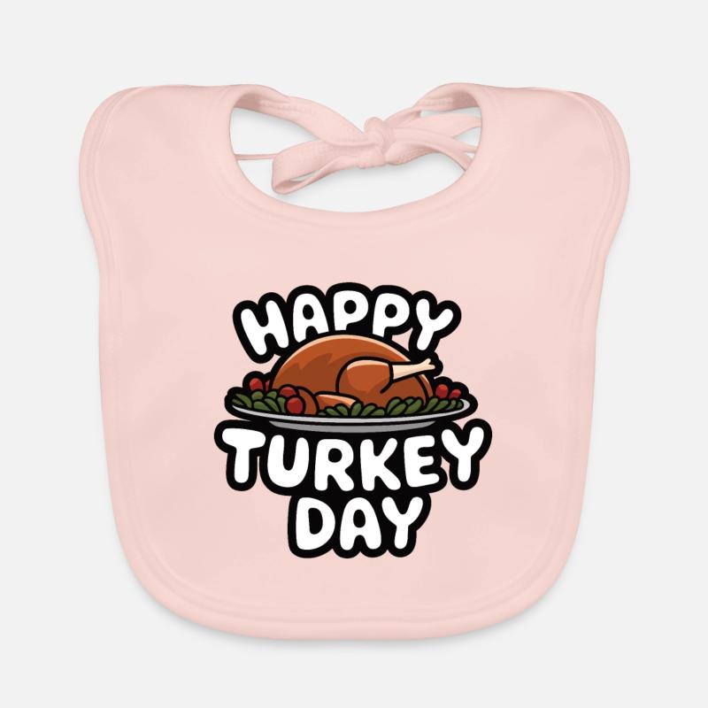 Dinde drôle de Thanksgiving Bavoir bio Bébé