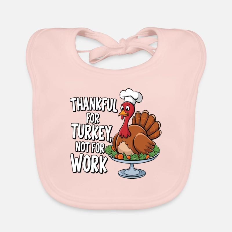 Dinde drôle de Thanksgiving Bavoir bio Bébé