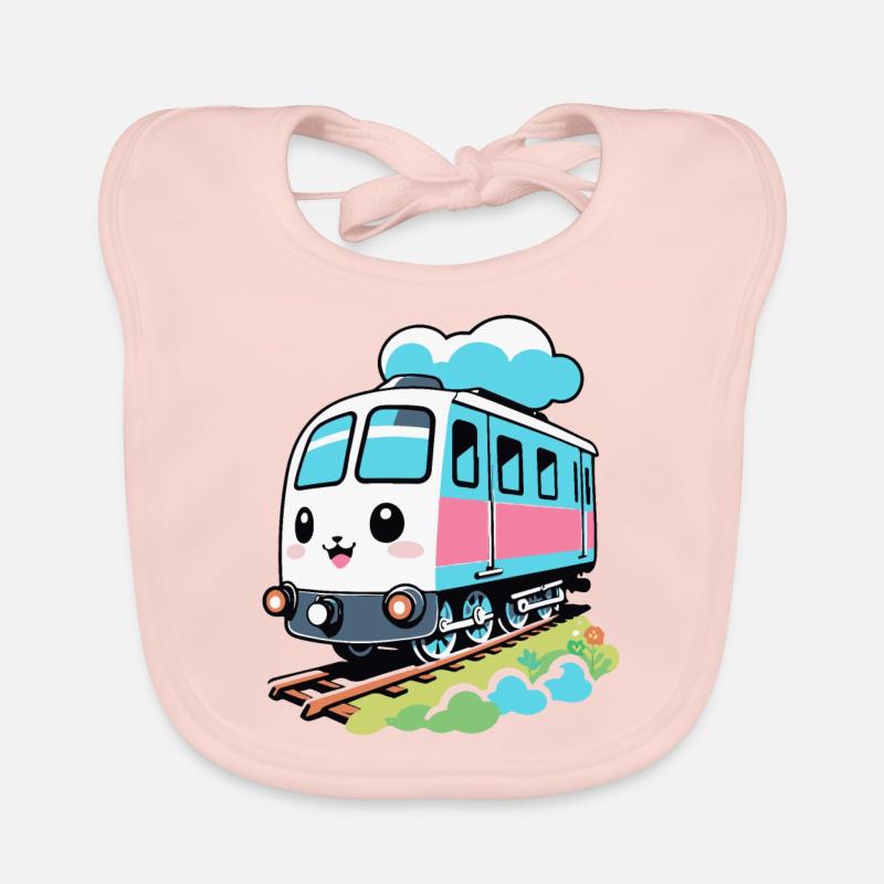 TRAIN MIGNON - Bavoir bio Bébé - rose