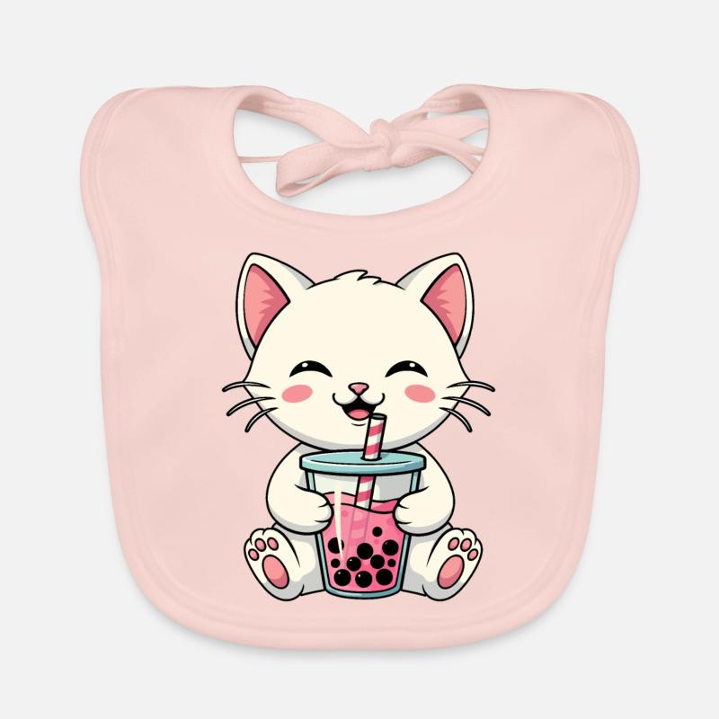 Katze Bubble Tea Baby Bio-Lätzchen