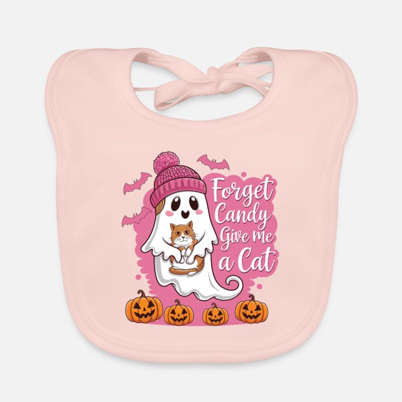 Halloween Cat Forget Candy Give Me A Cat Organic Baby Bibs