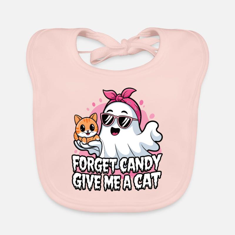 Halloween Cat Forget Candy Give Me A Cat Organic Baby Bibs